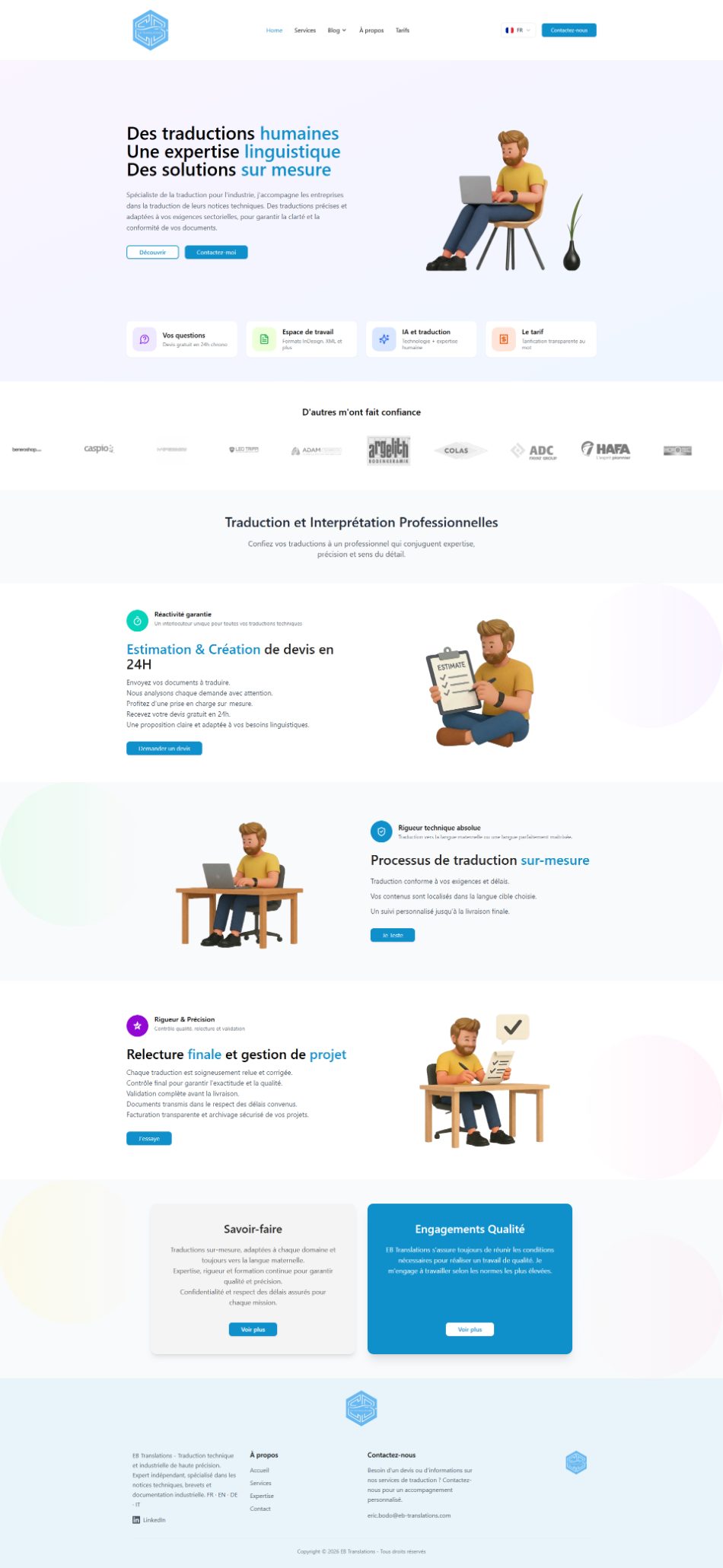 Aperçu du site EB Translations